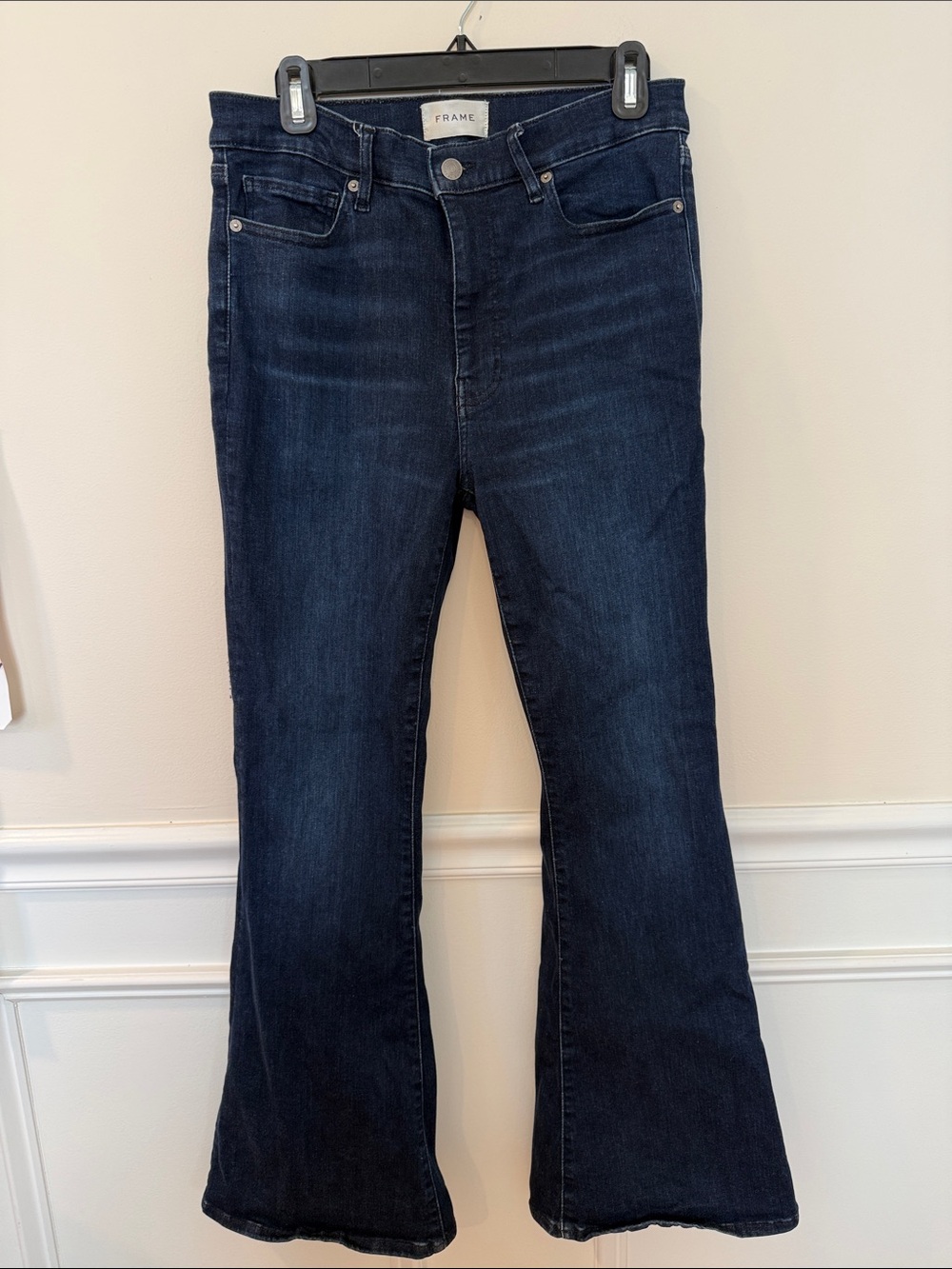 Frame Denim Dark Indigo Flare Jeans